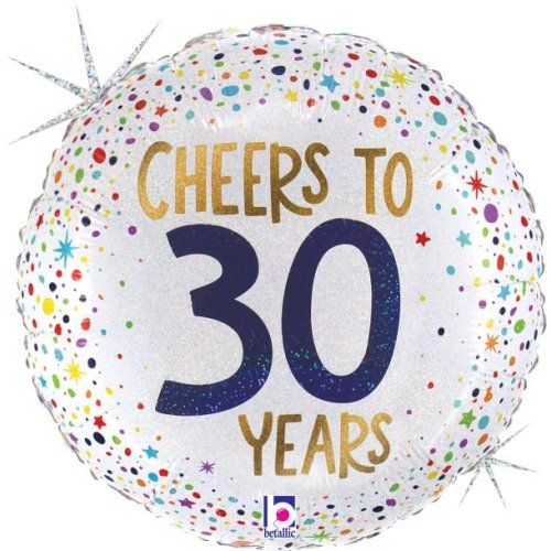 Helium INFLATED Cheers To 30 Years Holographic Round