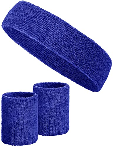 Dark Blue Sweatband 3Pk Set