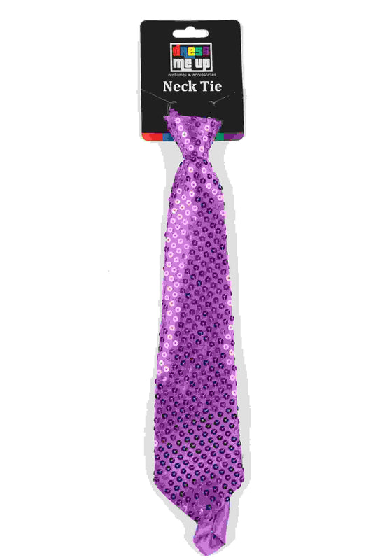 Dark Purple Sequin Neck Tie