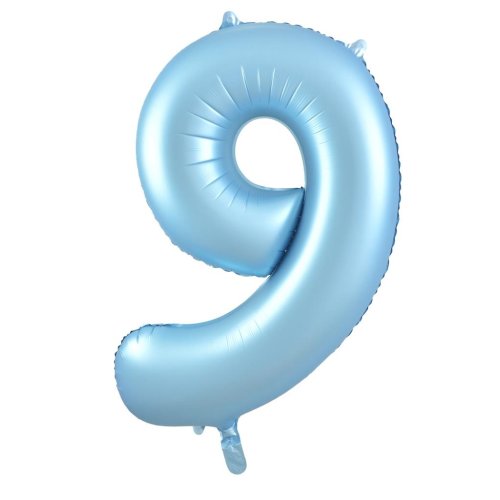 Helium INFLATED Matt Pastel Blue Number #9 Foil Balloon