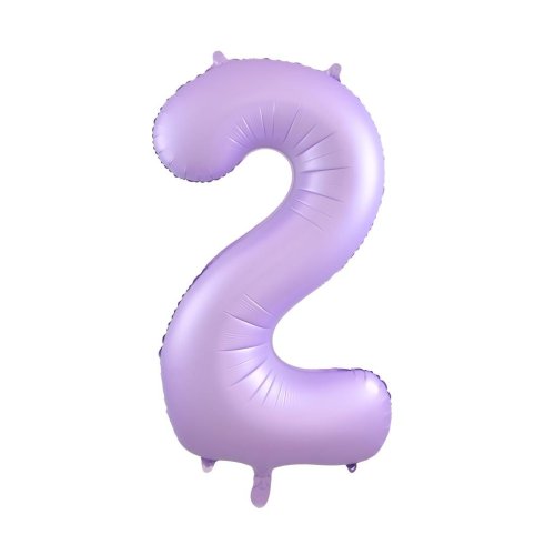 Helium INFLATED Matt Pastel Lilac Number #2 Foil Balloon
