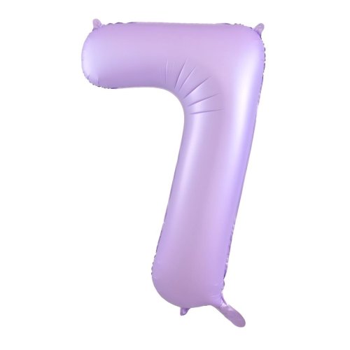 Helium INFLATED Matt Pastel Lilac Number #7 Foil Balloon