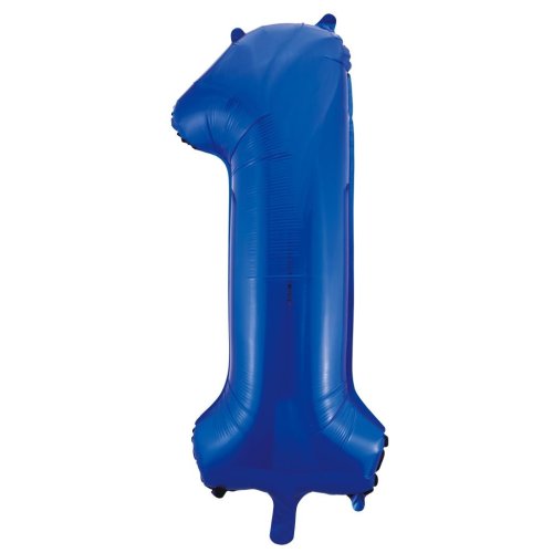 Helium INFLATED Blue Number #1 Foil Balloon