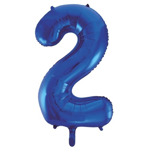 Helium INFLATED Blue Number #2 Foil Balloon