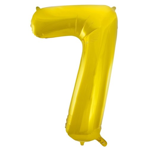 Helium INFLATED Gold Number #7 Foil Balloon