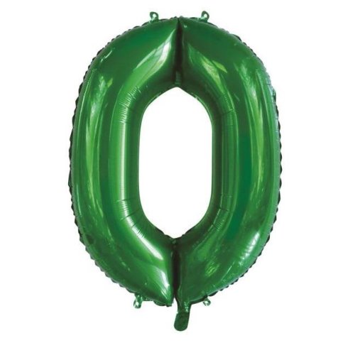 Helium INFLATED Green Number #0 Foil Balloon