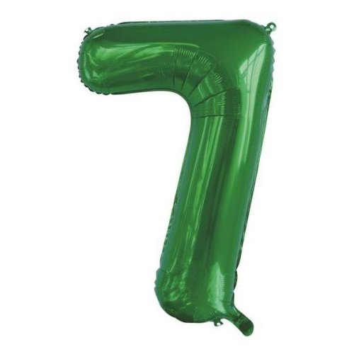 Helium INFLATED Green Number #7 Foil Balloon