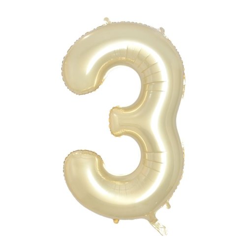 Helium INFLATED Luxe Gold Number #3 Foil Balloon