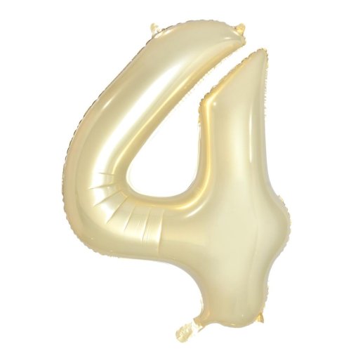 Helium INFLATED Luxe Gold Number #4 Foil Balloon