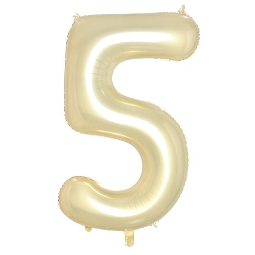 Helium INFLATED Luxe Gold Number #5 Foil Balloon
