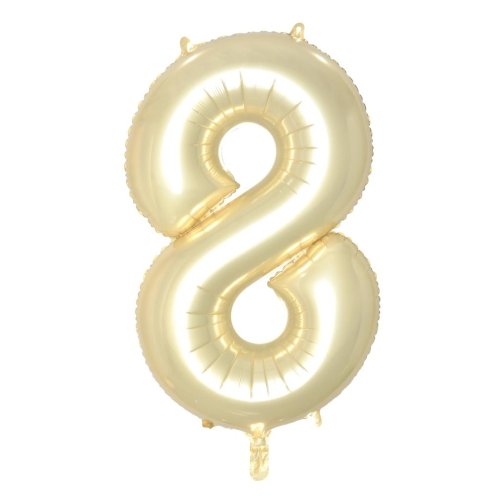 Helium INFLATED Luxe Gold Number #8 Foil Balloon