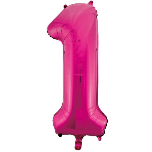 Helium INFLATED Magenta Number #1 Foil Balloon
