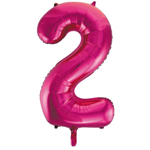 Helium INFLATED Magenta Number #2 Foil Balloon