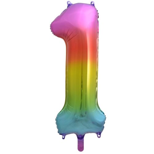 Helium INFLATED Rainbow Splash Number #1 Foil Balloon – Price Savers