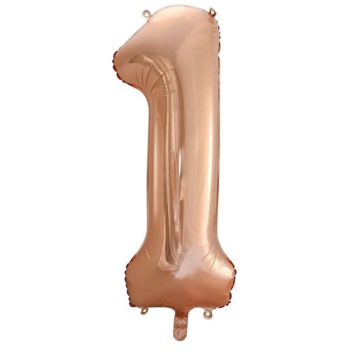 Helium INFLATED Rose Gold Number #1 Foil Balloon