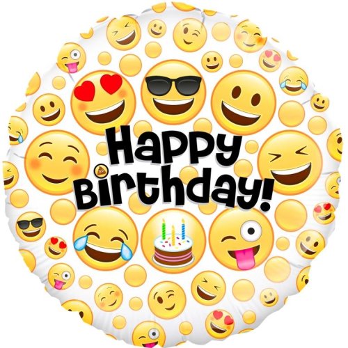 Emoji Happy Birthday - Round