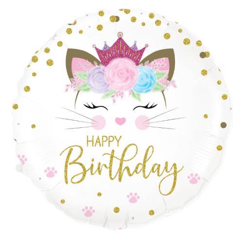 Floral Kitten Birthday Holographic