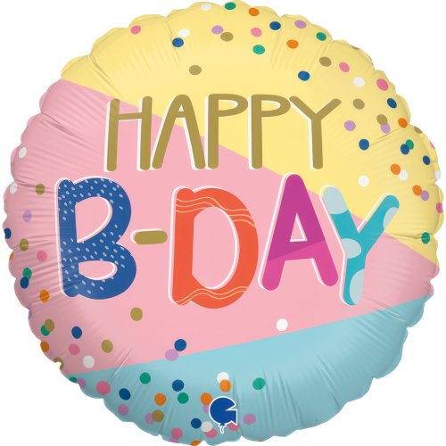 Helium INFLATED Funky Dots Birthday Round