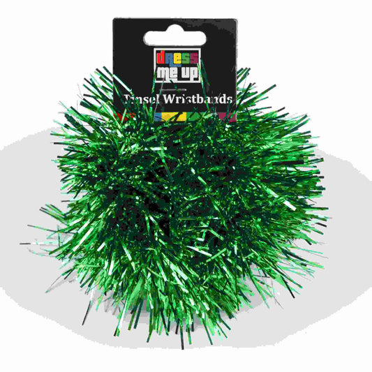 Green 2Pk Tinsel Wristbands