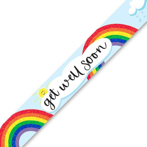 Get Well Soon Rainbow Holographic Banner