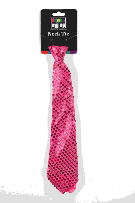 Hot Pink Sequin Neck Tie