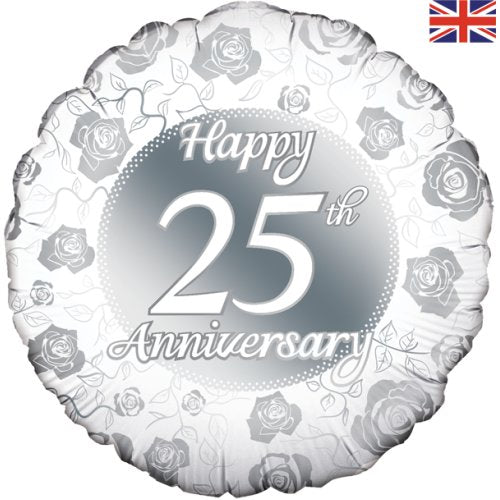 Happy 25th Anniversary Silver - Round