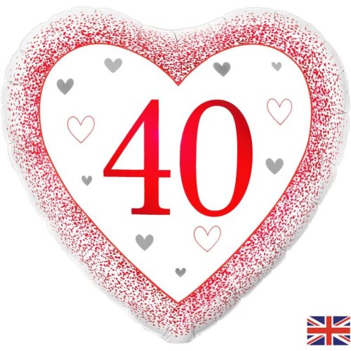 Happy 40th Anniversary Heart Ruby