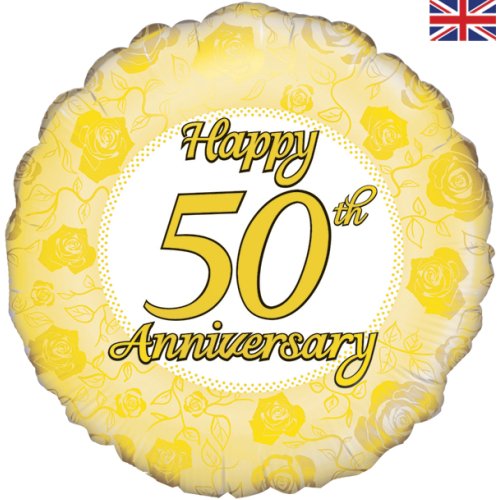 Happy 50th Anniversary Gold - Round