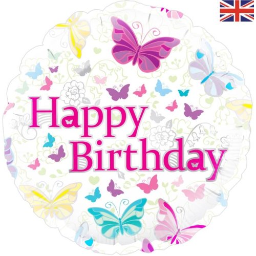 Happy Birthday Butterfly - Round