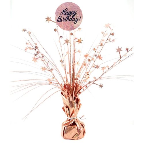 Happy Birthday Holographic Rose Gold Centrepiece