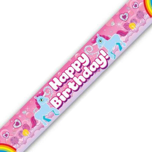 Happy Birthday Unicorn Rainbow Banner
