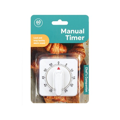 Kitchen Timer Manual Dial - White