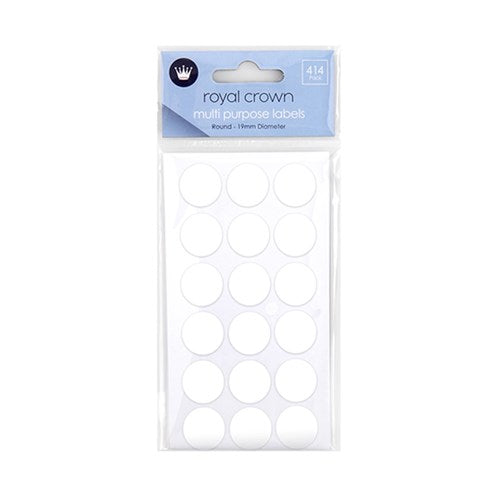 Labels Multi Purpose Round White 414Pk 19mm