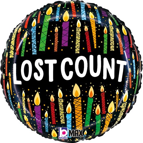 Helium INFLATED Lost Count Candles Round