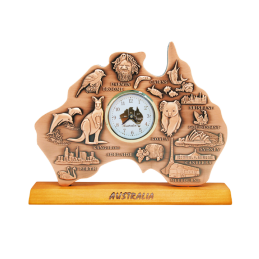 Map Clock with Watch Large - Map Design