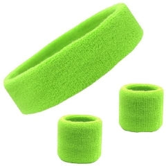 Neon Green Sweatband 3Pk Set