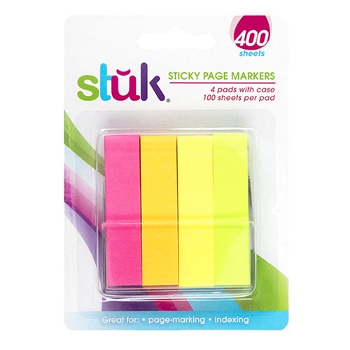Note Sticky Page Marking 100shts x 4 Pads with Case