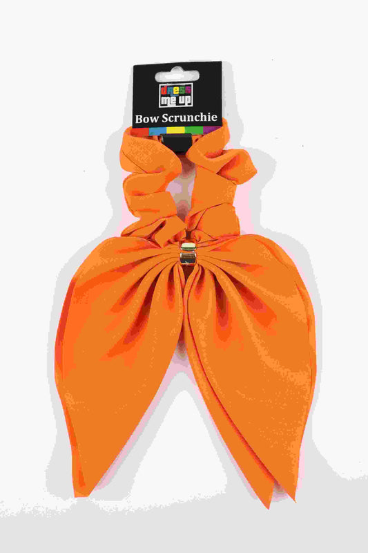 Orange Tie In Bow Scrunchie