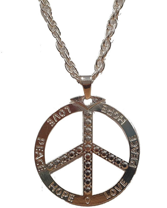 Peace Heavy Metal Silver Necklace