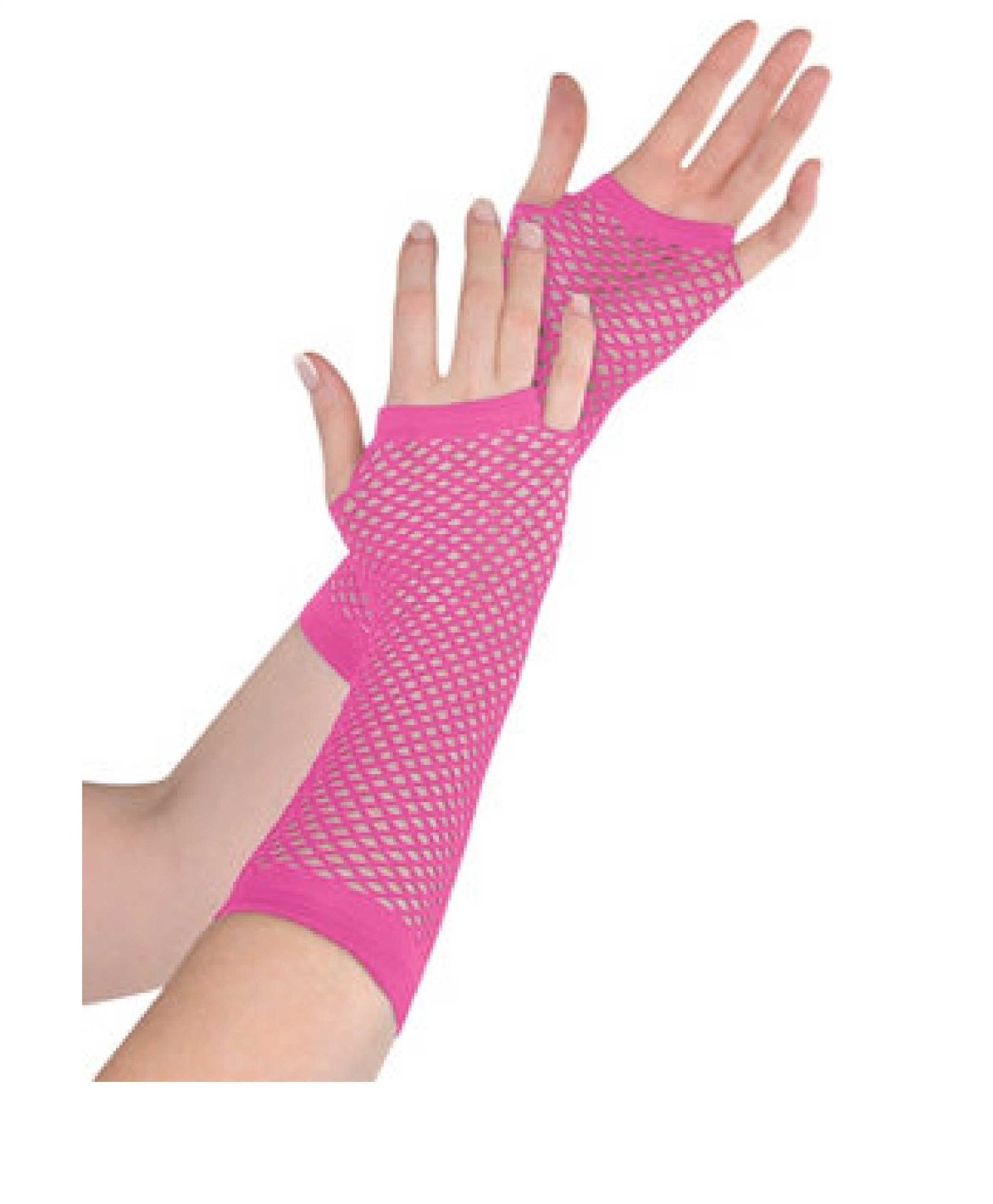 Pink Fishnet Gloves 28Cm