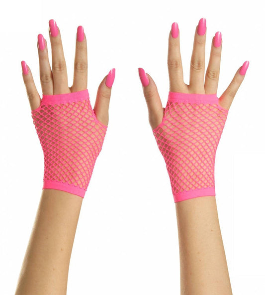 Pink Fishnet Hand Gloves