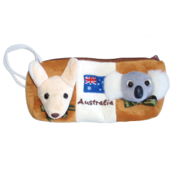 Plush Pencial Case - Kangaroo & Koala Brown