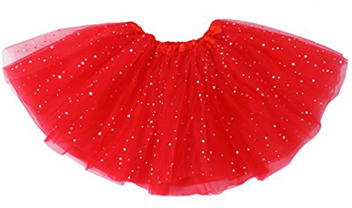 Red 40Cm Glitter 4 Layer Tutu