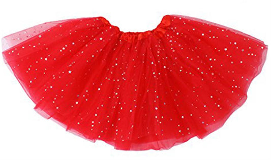 Red 40Cm Glitter 4 Layer Tutu