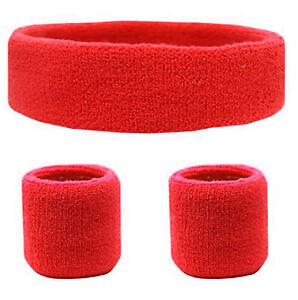 Red Sweatband 3Pk Set