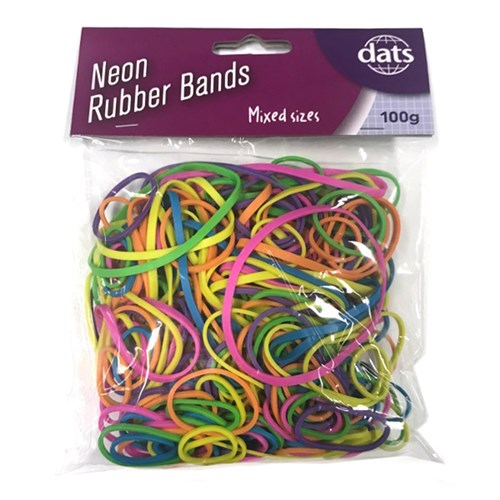 Rubber Band 100g Mixed Cols Mixed Sizes