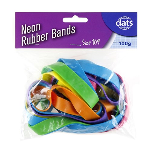 Rubber Band 100g Mixed Cols Size 109 228x15mm
