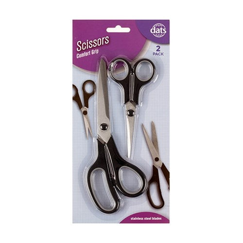 Scissors Rubber Grip 2pk 140mm 215mm