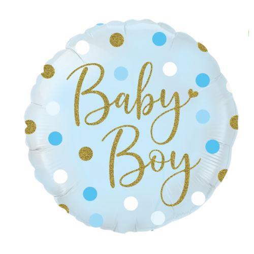 Sparkliing Baby Boy Dots Holographic