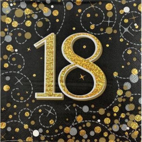 Sparkling Fizz Black Gold #18 Napkin / Serviettes